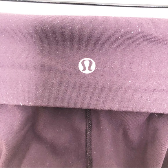 Lululemon High Waist Roll Down Wunder Under Leggings Dark Purple - Picture 9 of 16